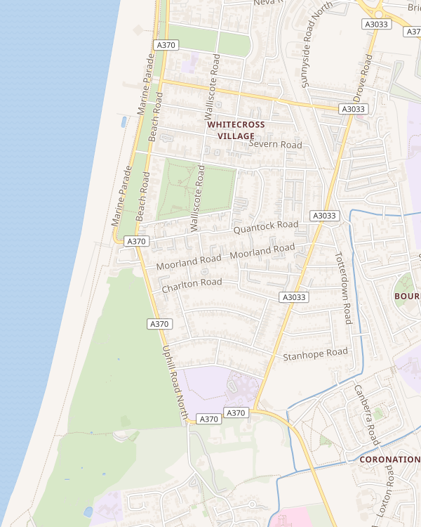 Map showing Radiant by Fran at 64 Moorland Road, Weston-super-Mare, a short walk from the seafront